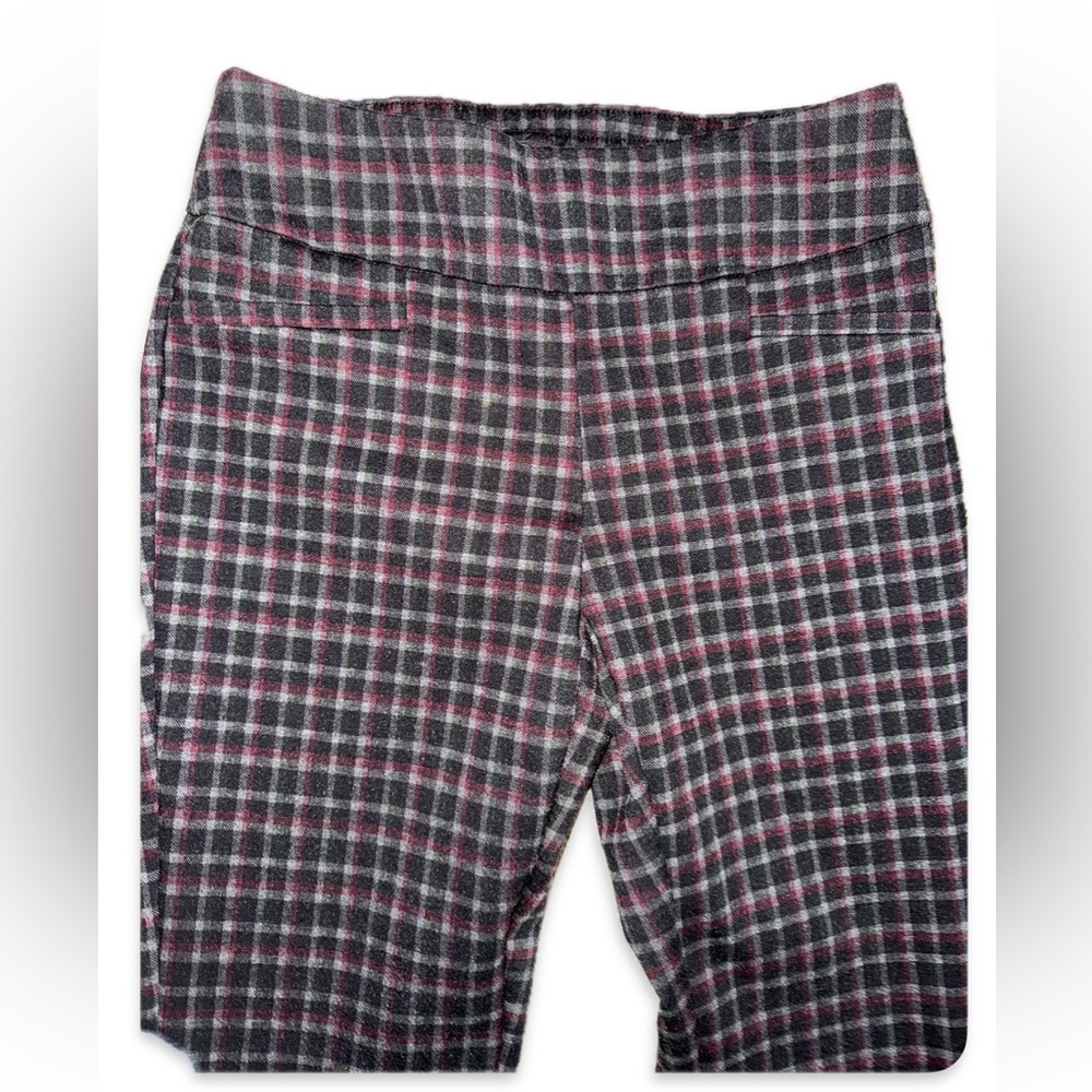 The 7th Avenue New York & Co Plaid Signature Fit Pull-On Boot Cut Pants. - Picture 3 of 9